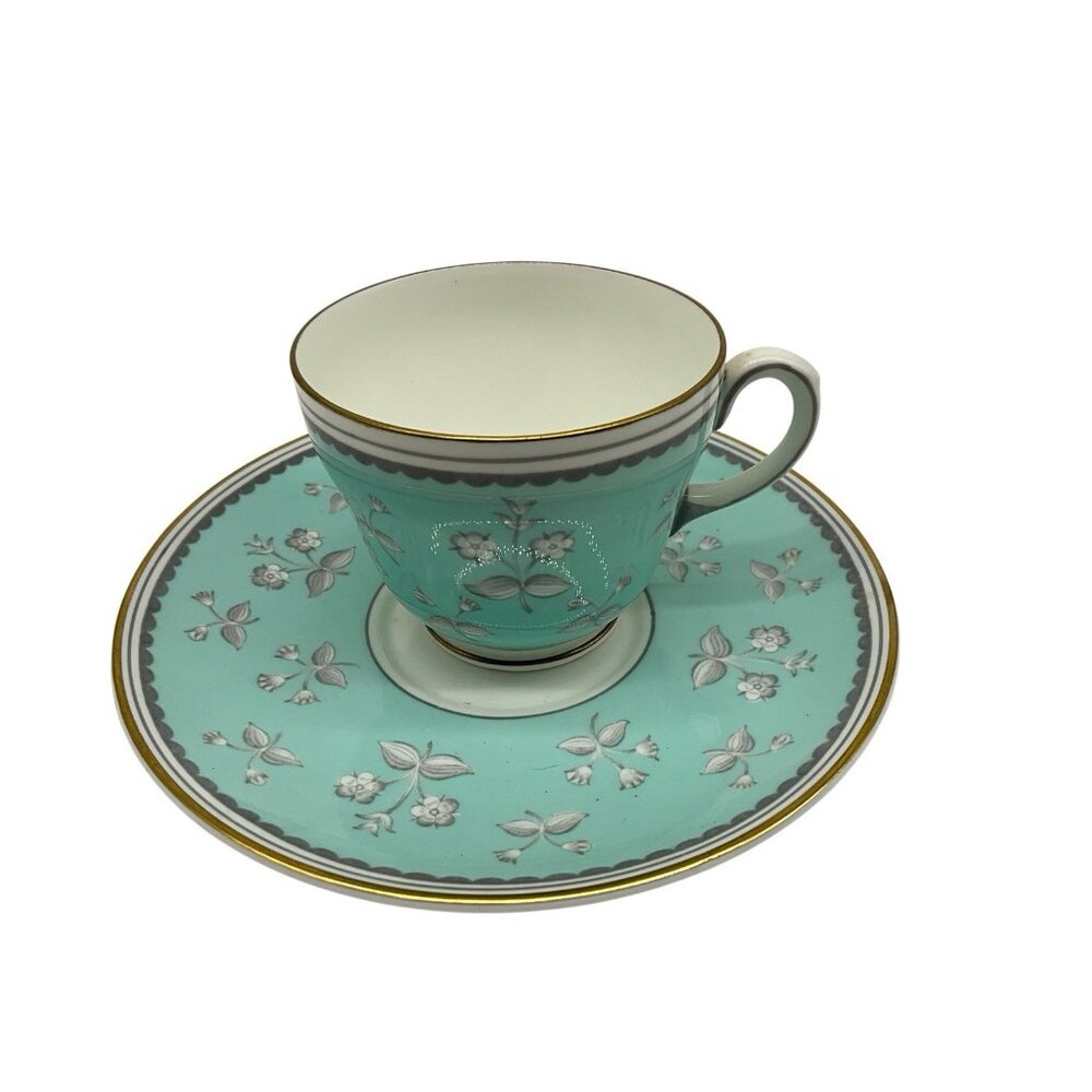 Wedgewood Bone China Pimpernel Pattern Cup And Saucer Set Vintage Dinnerware